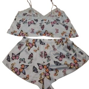 Butterfly Shorts Top Pajamas Large Shorts Med Bottom Cottagecore Whimsical